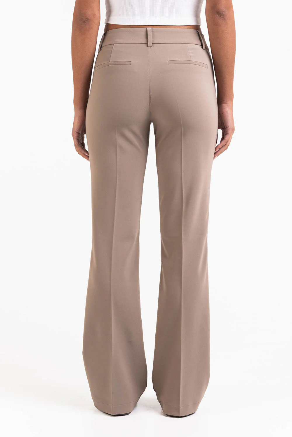 Ava 01Mid Bootcut Dressbukser - Beige - Image 6