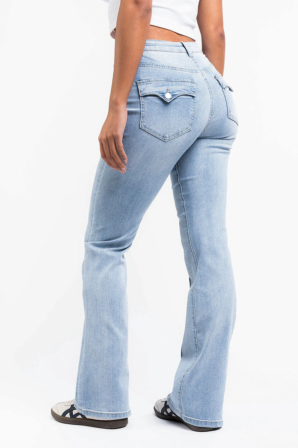 Claire 01High Bootcut Jeans - Bleach Blue - Image 5