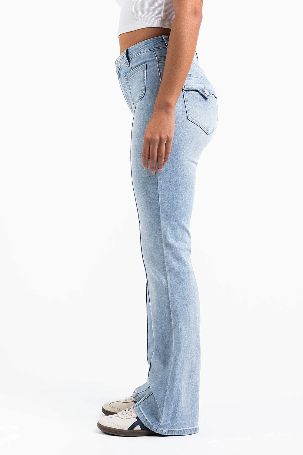 Claire 01High Bootcut Jeans - Bleach Blue - Image 6