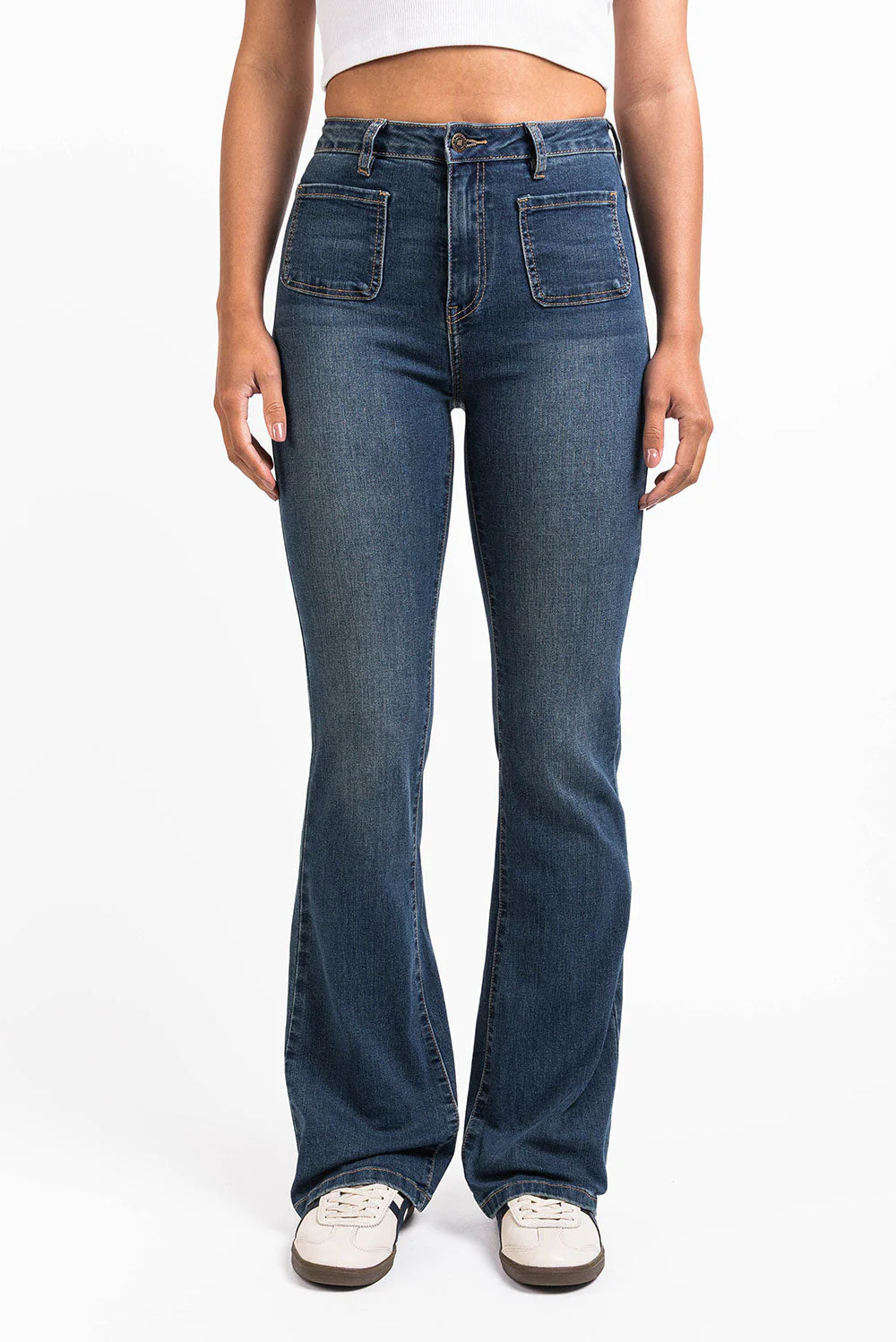Claire 04High Bootcut Jeans - Vintage Blue - Image 3