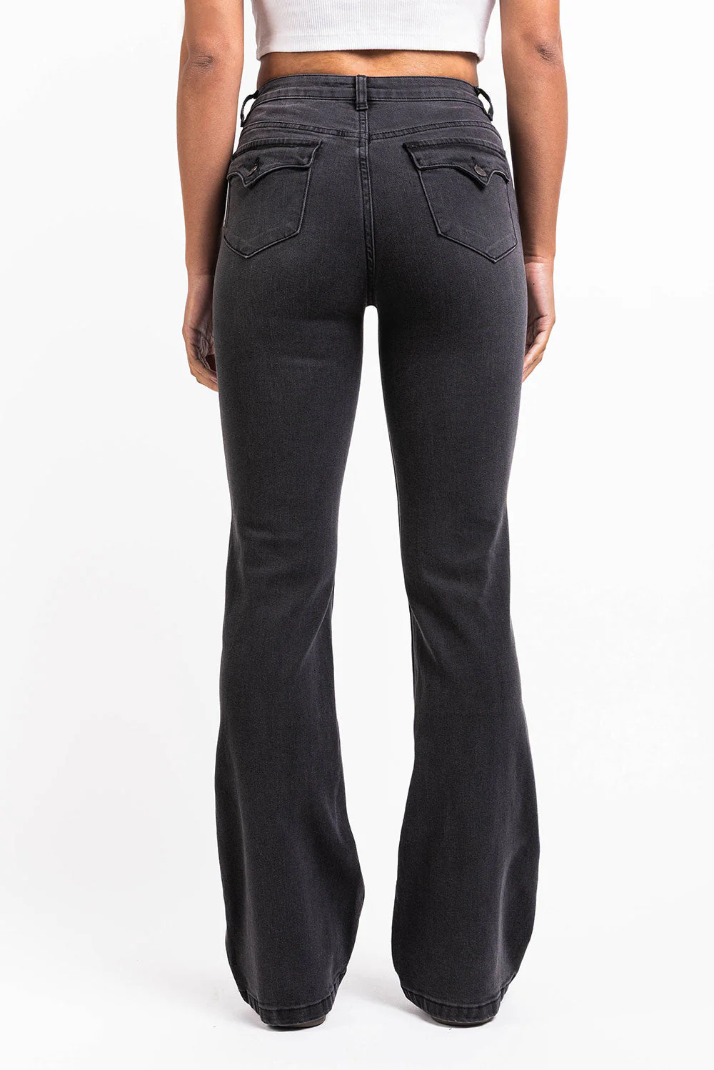 Claire 04High Bootcut Jeans - Washed Black - Image 4