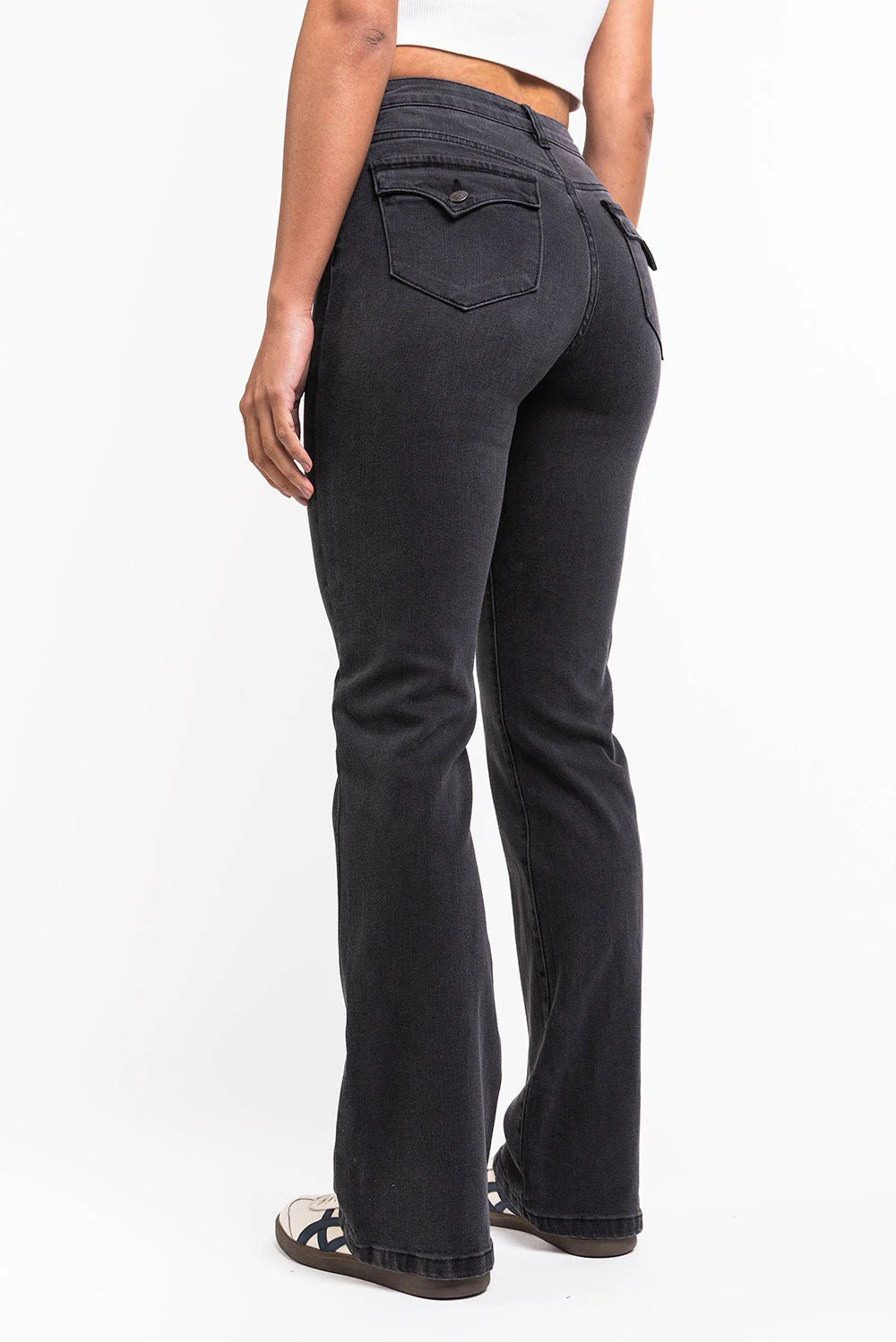 Claire 04High Bootcut Jeans - Washed Black - Image 5