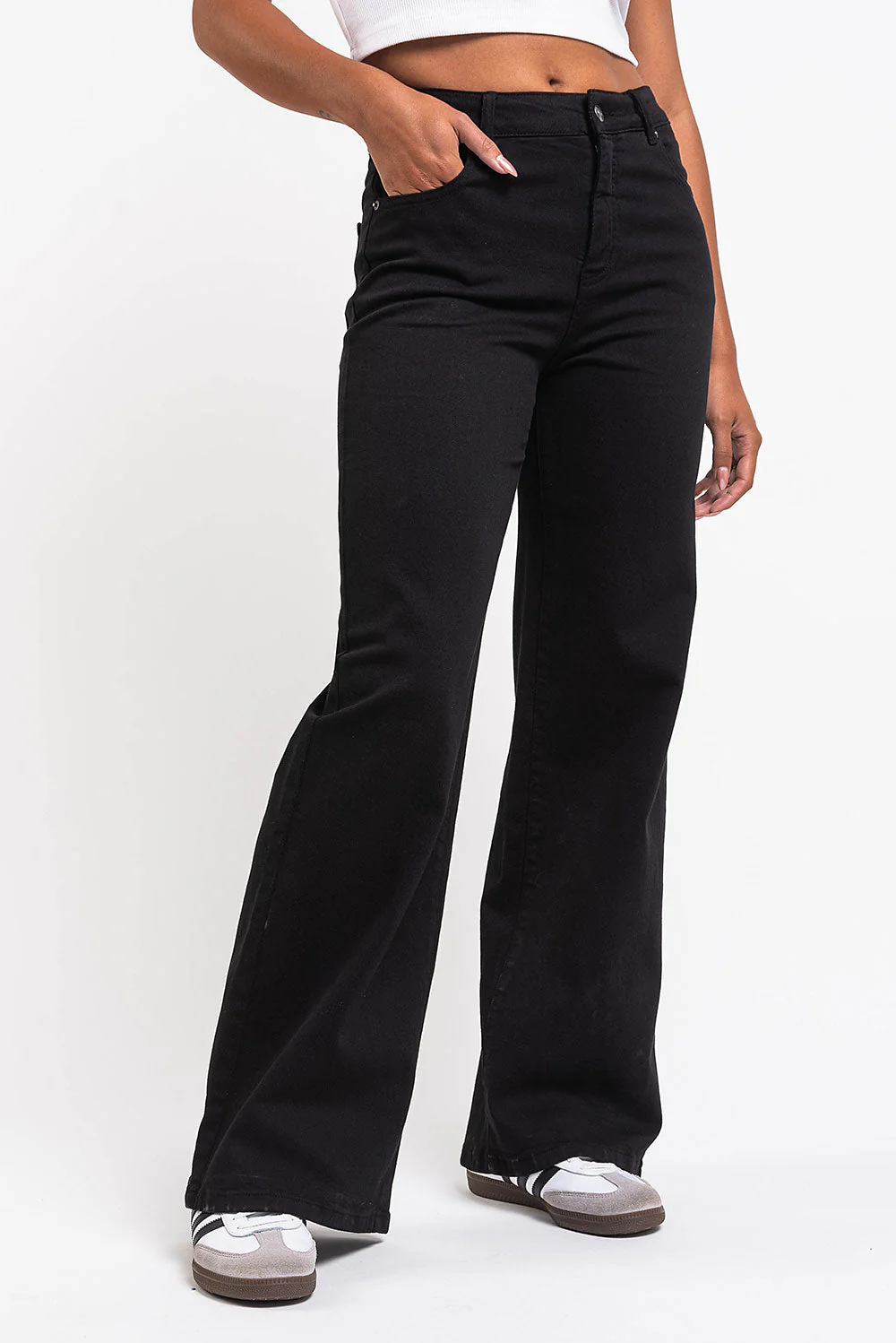 Disa 01High Rette Jeans - Black - Image 3