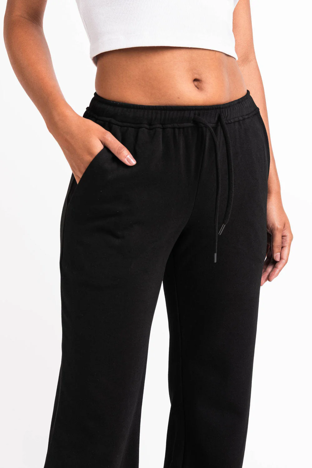 Eyla 01Mid Rette Loungebukser - Black - Image 4