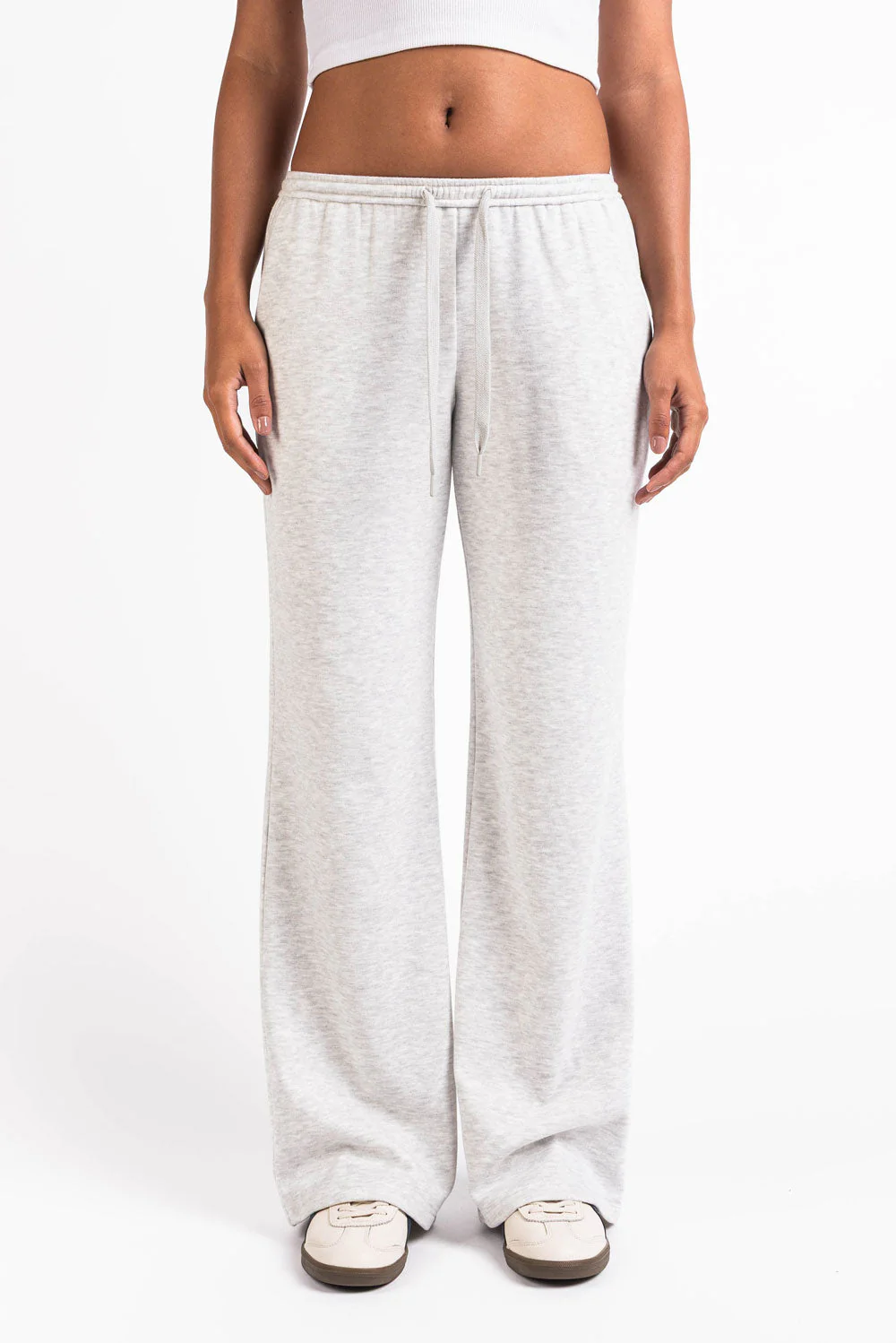 Eyla 02Low Vide Loungebukser - Grey Melange