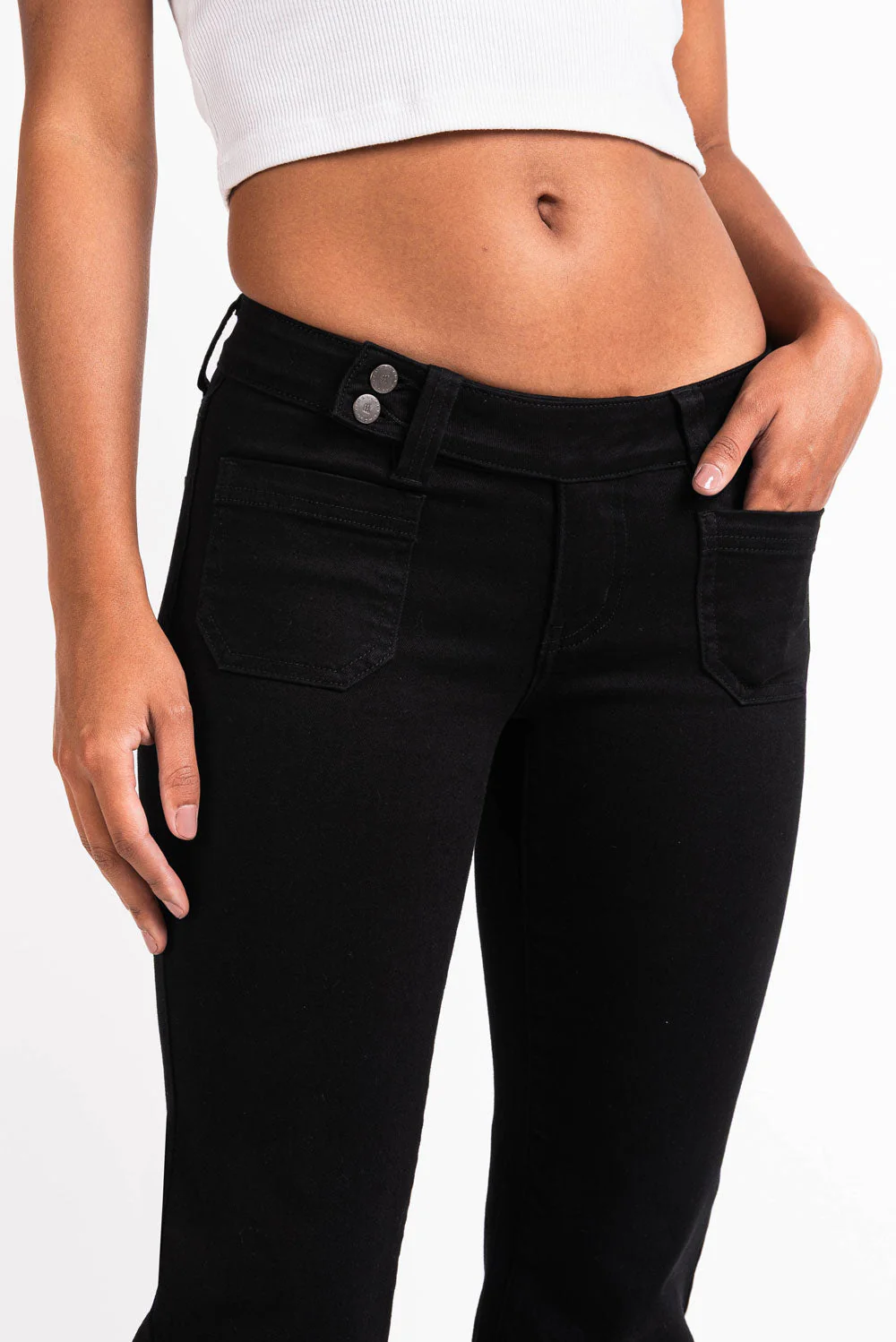 Fiona 01UltraLow Bootcut Jeans - Black - Image 3