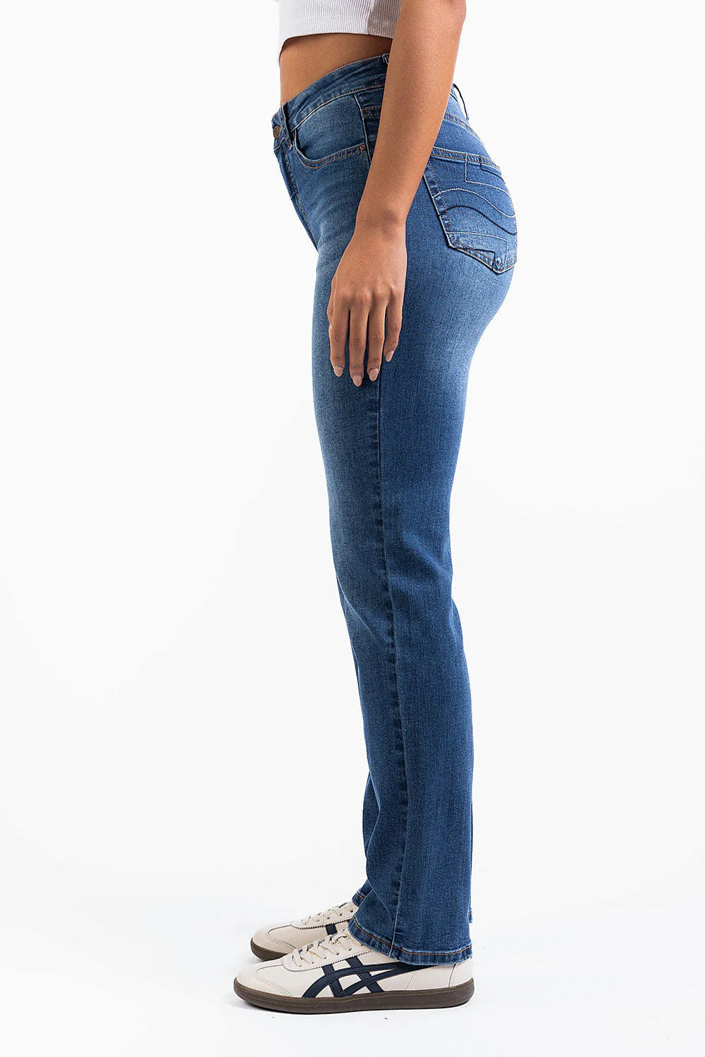 Ingrid 01High Rette Jeans - Mid Blue - Image 5