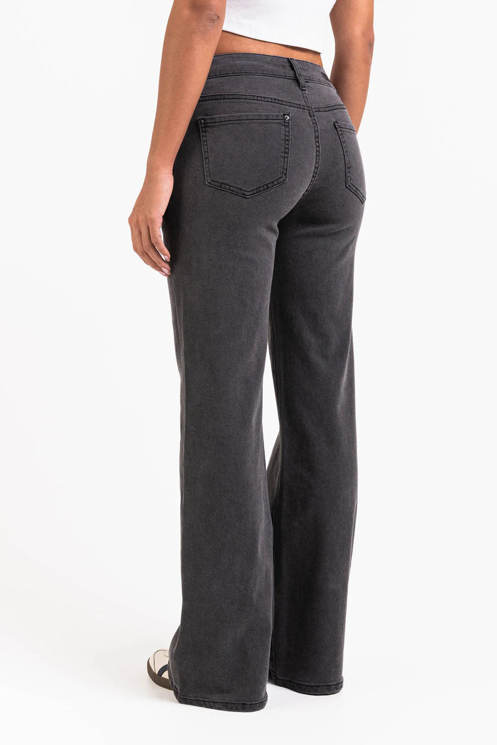 Taylor 06Low Flared Jeans - Washed Black - Image 2