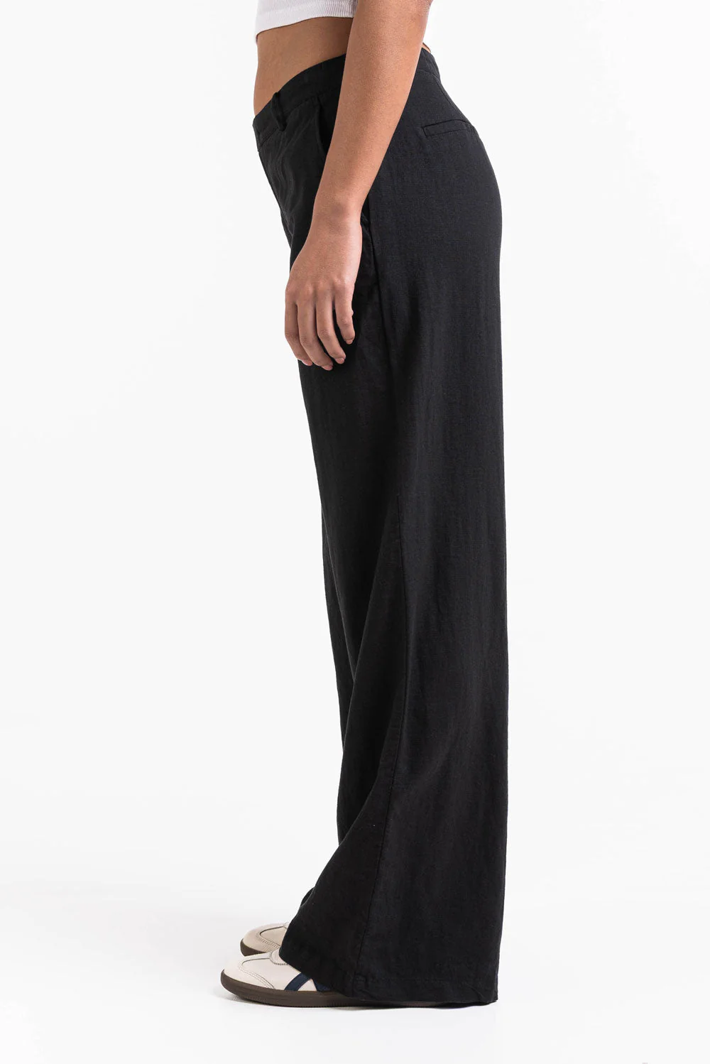 Thilde 02Mid Vide Linbukser - Black - Image 6